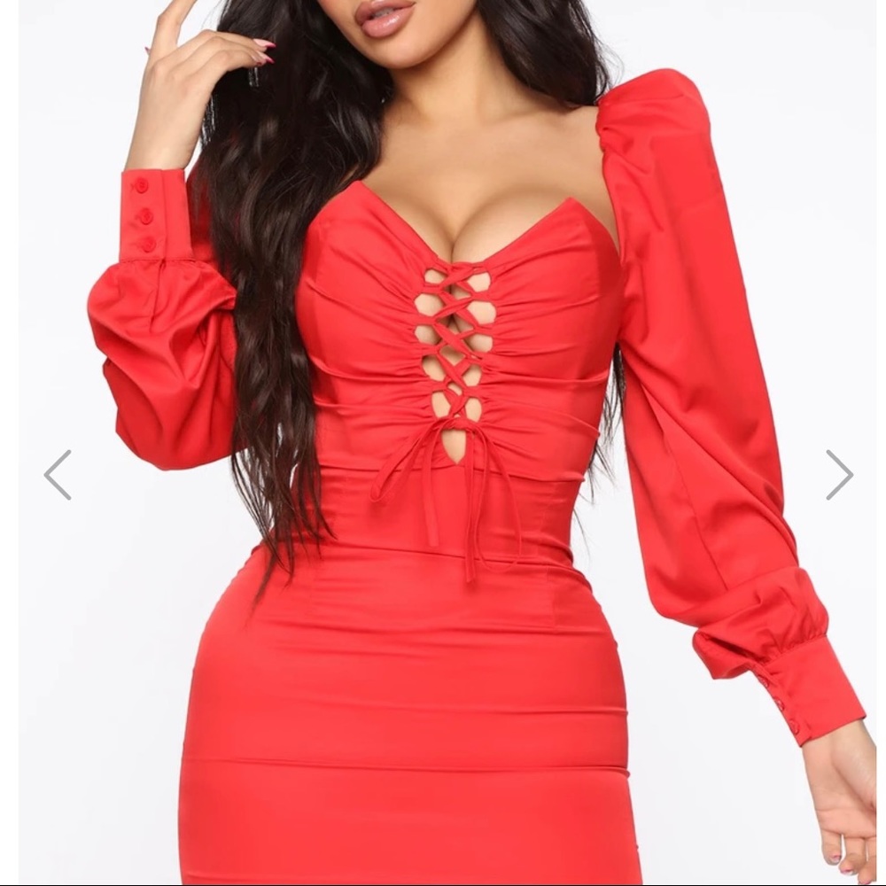 Red mini dress